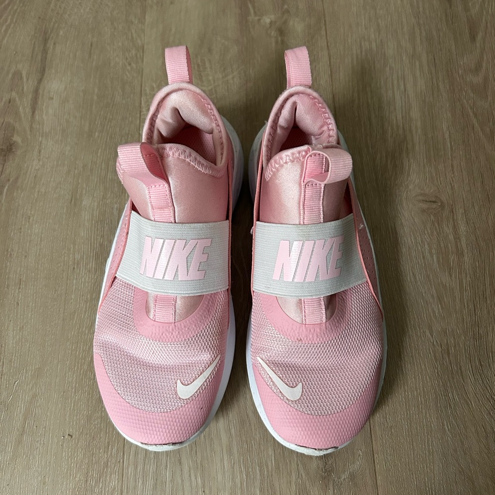 Girls Nike size 1 slip on pink shoes